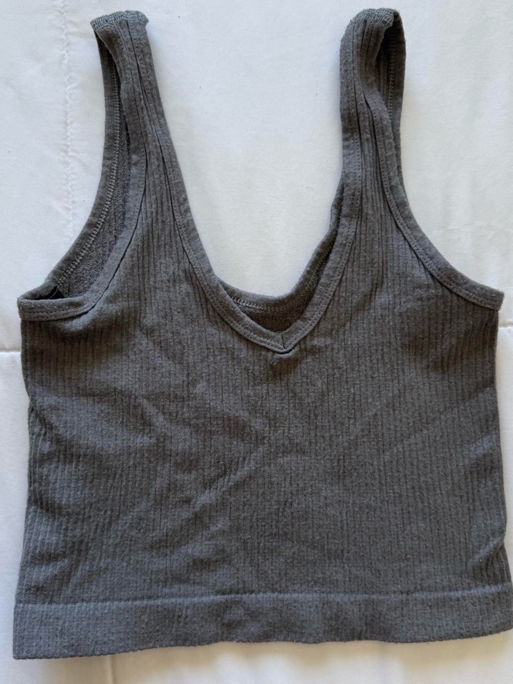 Urban Outfitters Ribbed Charcoal V-Neck Tank